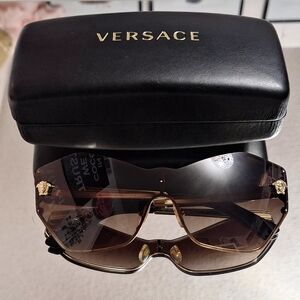 Versace Brown Gradient Sunglasses with Metallic Temples